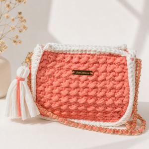 sac solÉa corail – sac crochet bohème fait main